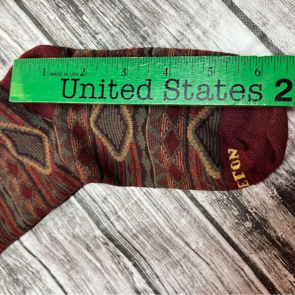 Pendleton Maroon Multicolor Geometric Pattern Socks - Picture 4 of 4